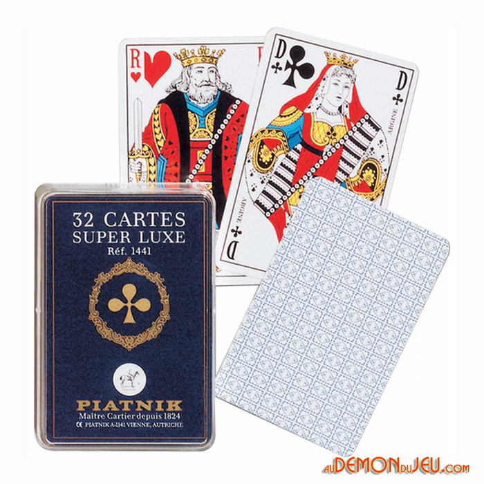 Grands Classiques / cartes à jouer / Jeu De 32 Cartes Piatnik Super Luxe Bleu Grands Classiques / cartes à jouer / Jeu De 32 Cartes Piatnik Super Luxe Bleu